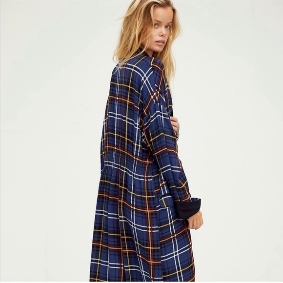 Free People plaid duster NEW - Picture 2 of 5